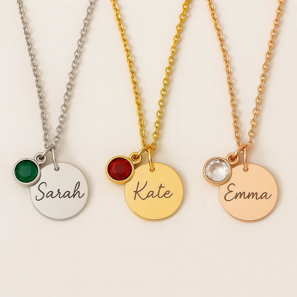 The Solarié Personalized Name + Birthstone Necklace